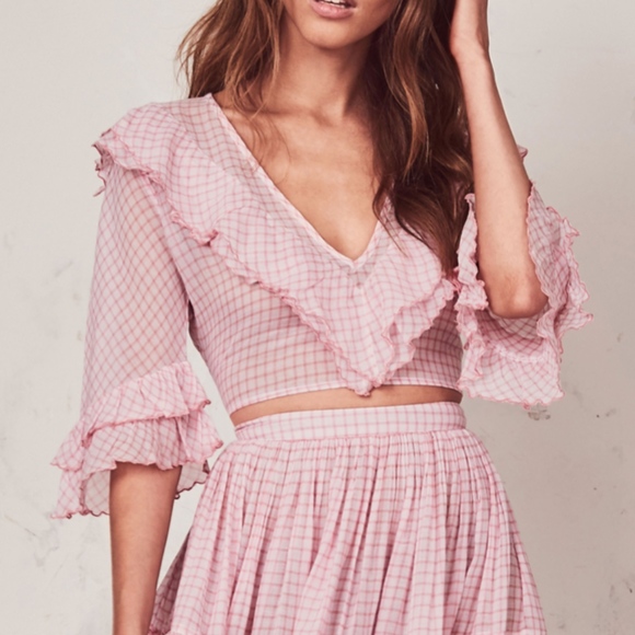 LoveShackFancy BRAND NEW Black Top Pink size XS - Picture 3 of 5